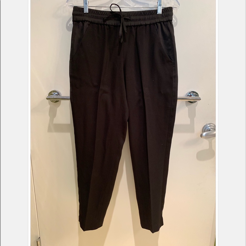 Ann Taylor Black Tie-Front Tuxedo Pant